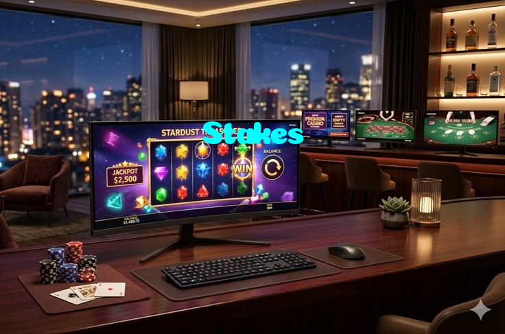 Stakes casino presented on mobile device in Pakistan with slots and live games